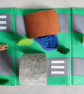 Felt travel play mat road (in the form of a book)