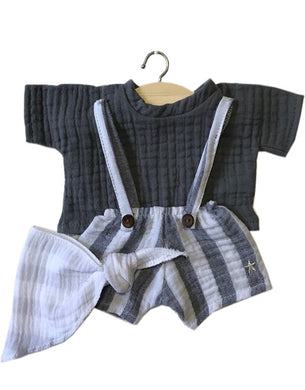 Grey and white striped 3 piece set