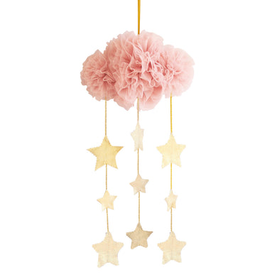 Tulle cloud mobile - blush & gold