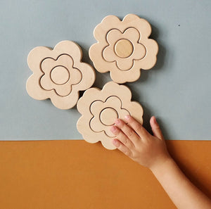 Handmade puzzle the flower - natural