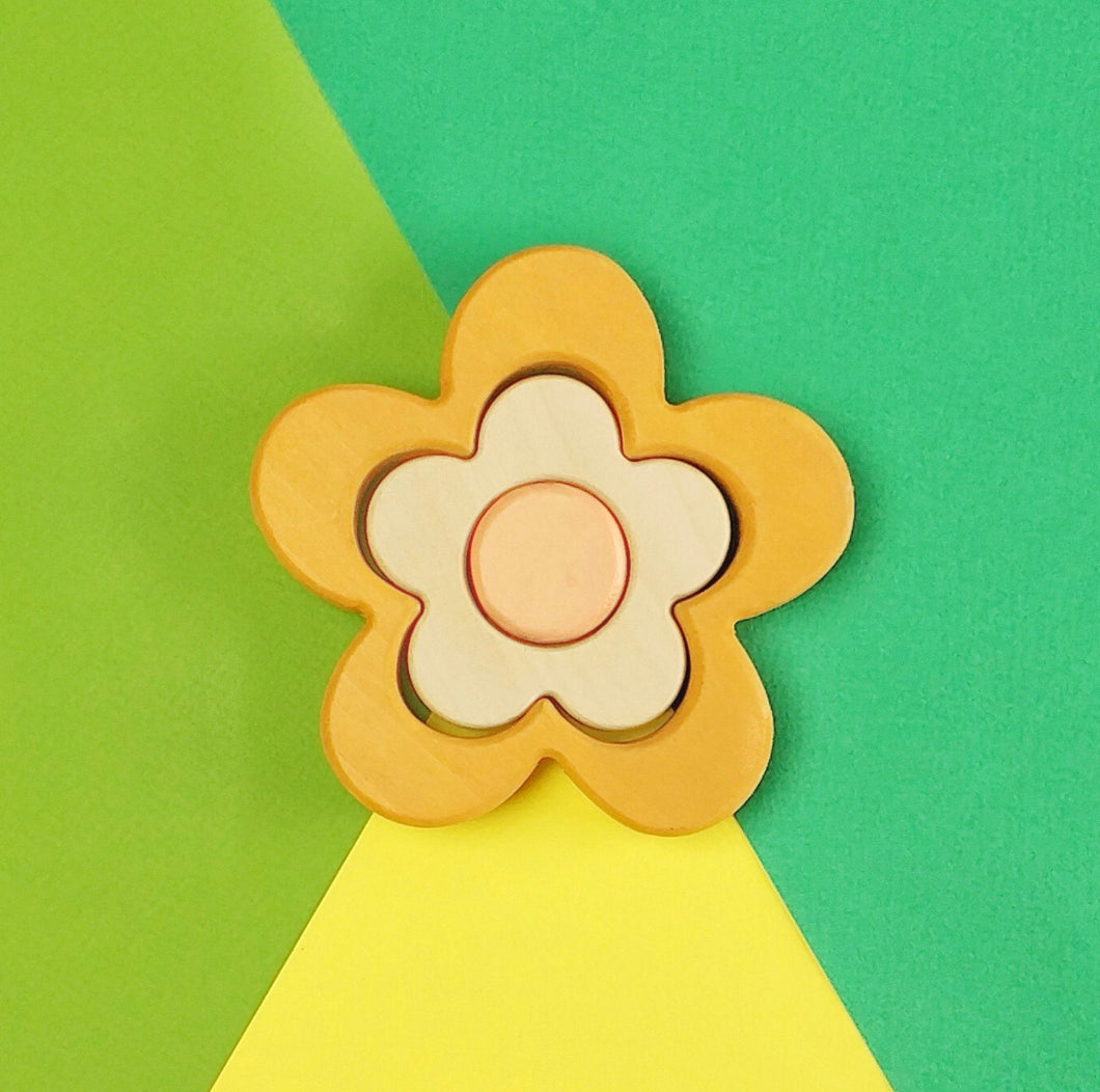 Handmade puzzle the flower - yellow