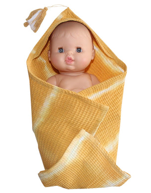 Bath blanket for dolls - mustard