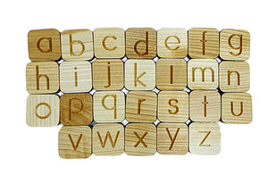 Lowercase alphabet cubes (a-z)