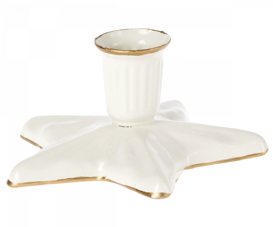 Star candle holder - off white