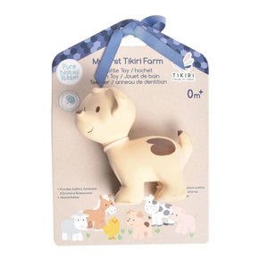 Puppy - natural organic rubber teether, baby rattle & bath toy