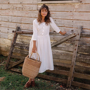 Rattan bucket bag - large