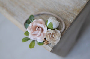 Blush + ivory flower headband