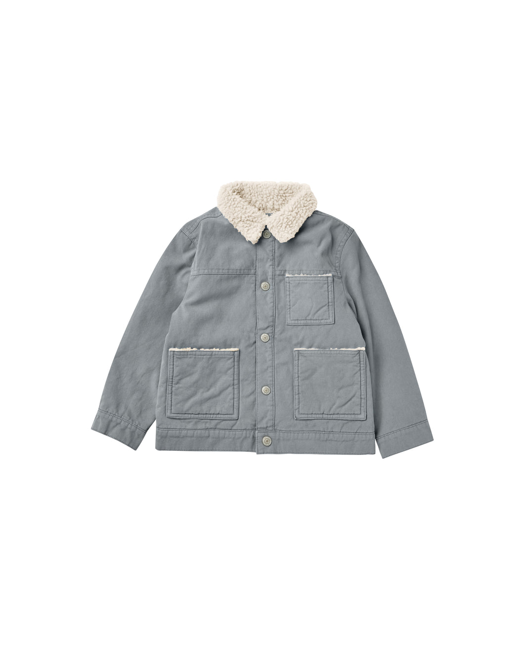 Shearling chore coat - dusty blue