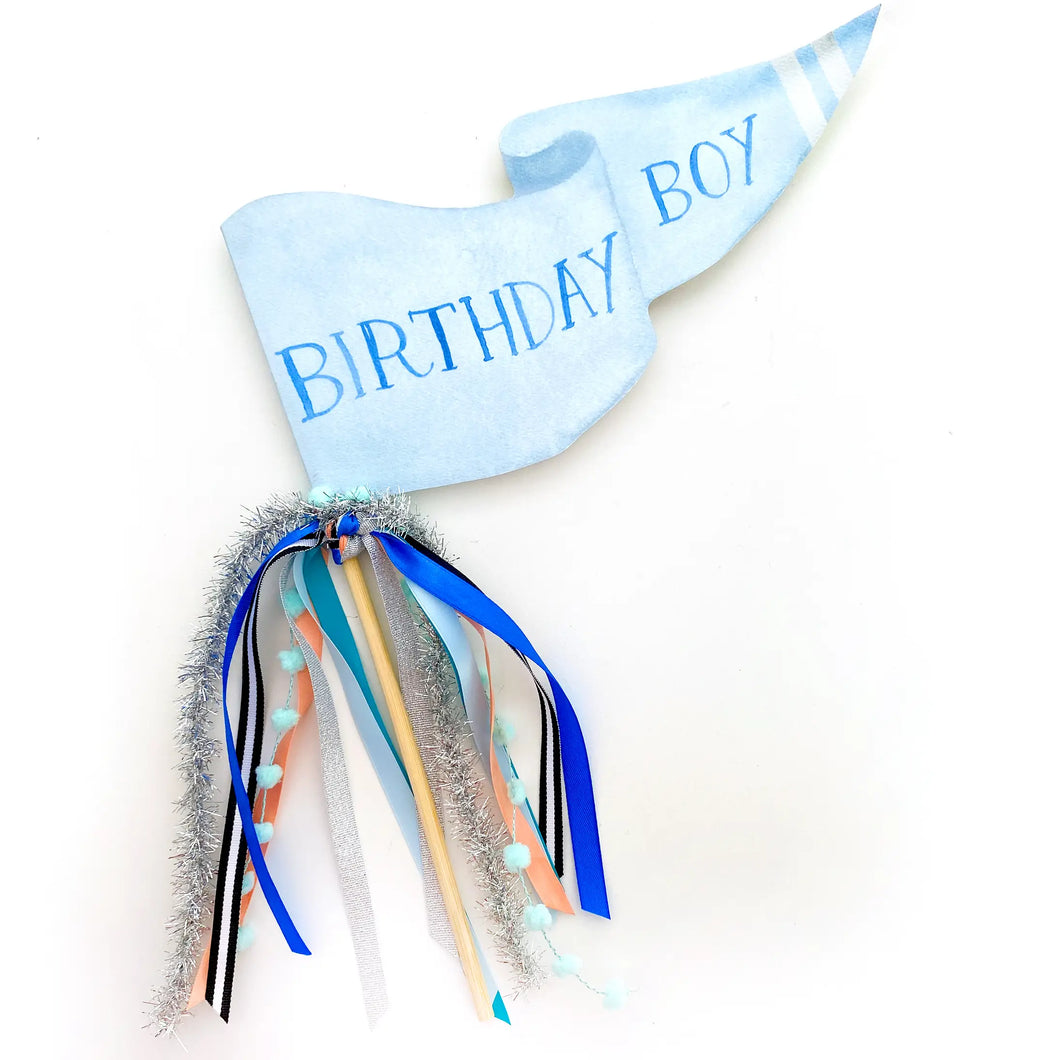 Birthday boy party pennant