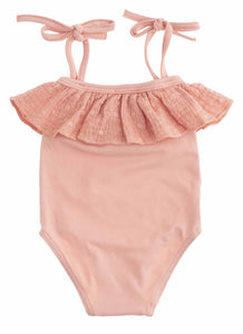 Swiss embroidery swimsuit - pink