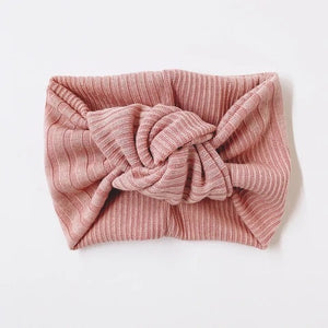 Classic turban - blush textured stripe