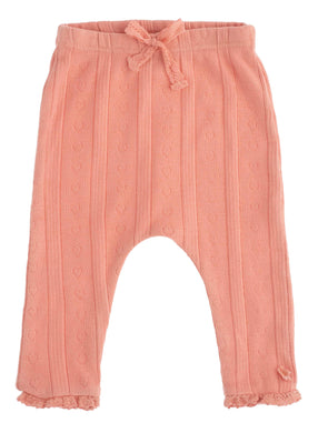 Organic cotton pointelle leggings - pink