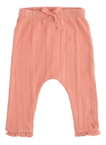 Organic cotton pointelle leggings - pink