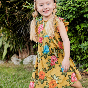 Girls Brayden dress - Hawaiian floral
