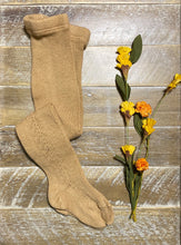Load image into Gallery viewer, Camel side crochet tights