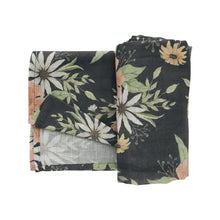 Load image into Gallery viewer, Spring blossom swaddle - charcoal