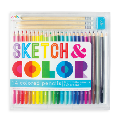 Sketch & color 28 piece colored pencil set