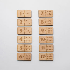 Wooden Number Match Puzzle • Modern Domino Style Kids Game