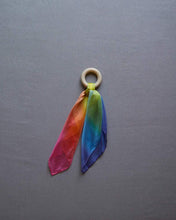 Load image into Gallery viewer, Silk and wood teether - rainbow