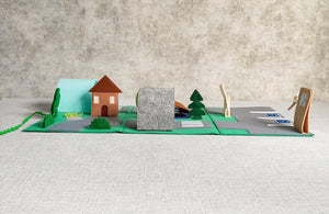 Felt travel play mat road (in the form of a book)