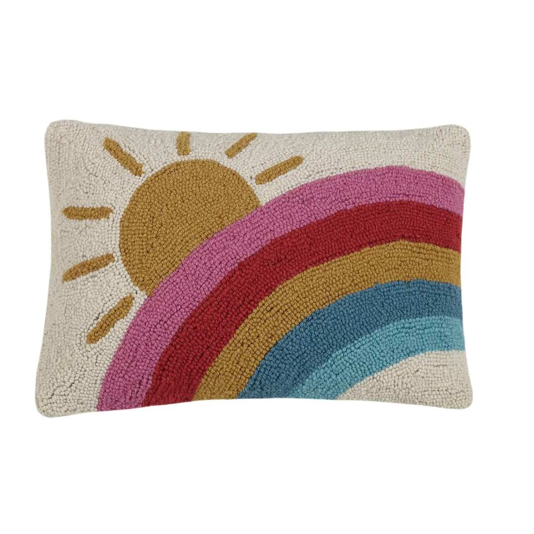 Sun and rainbow hook pillow