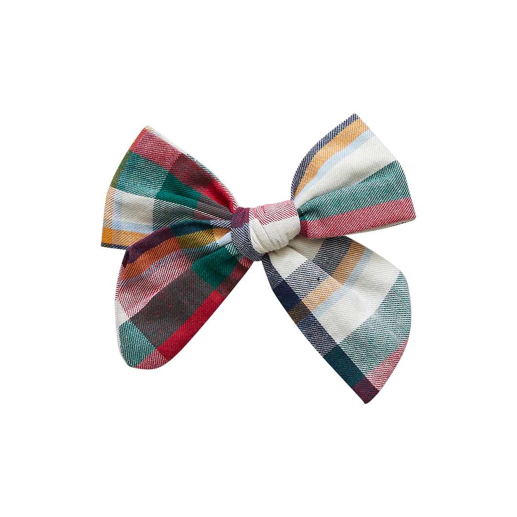 Holiday bow - holiday tartan